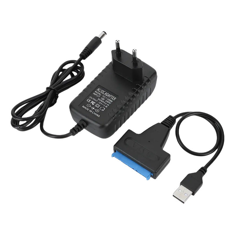 Adaptador Cable Usb A Sata 3 Hdd 2.5 22 Pines + Conector 12v