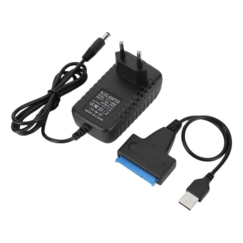 Adaptador Cable Usb A Sata 3 Hdd 2.5 22 Pines + Conector 12v