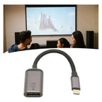 Adaptador Usb Tipo C A Displayport Hembra 4k 144hz- 8k 60hz Negro