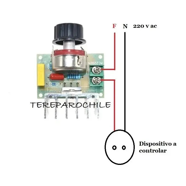 Dimmer Regulador Velocidad Motor 4000w 220v Control Pwm Scr
