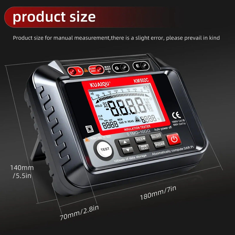 Probador Medidor Resistencia Aislamiento Megohmetro 1000v