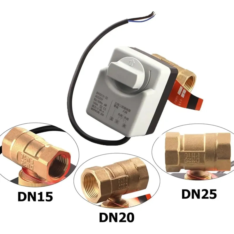Electro Valvula Dn25 Bola Motorizada 220v + Perilla Manual Gris