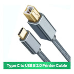 Cable Usb Tipo C A Usb-b 2.0 Impresora 2m Para Mac/pc/androi