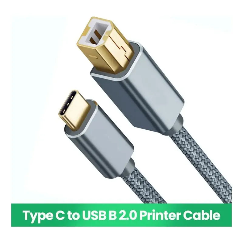 Cable Usb Tipo C A Usb-b 2.0 Impresora 2m Para Mac/pc/androi