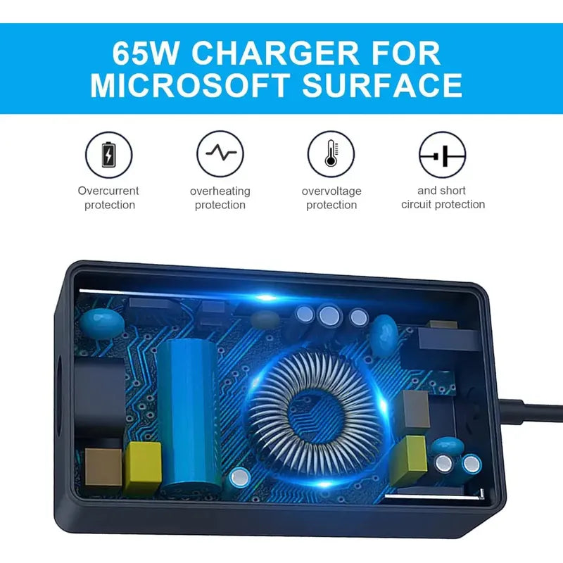 Cargador Para Microsoft Surface Pro 65w Laptop Tablet Negro