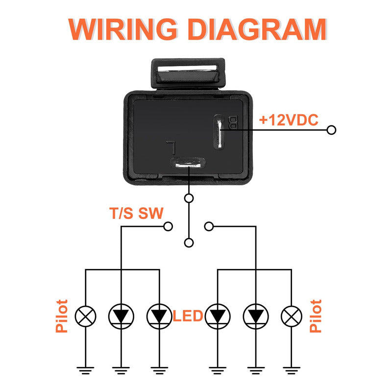 Rele Luz Led Flasher Intermitente 12v 0.1w A 150w 2 Pin Moto