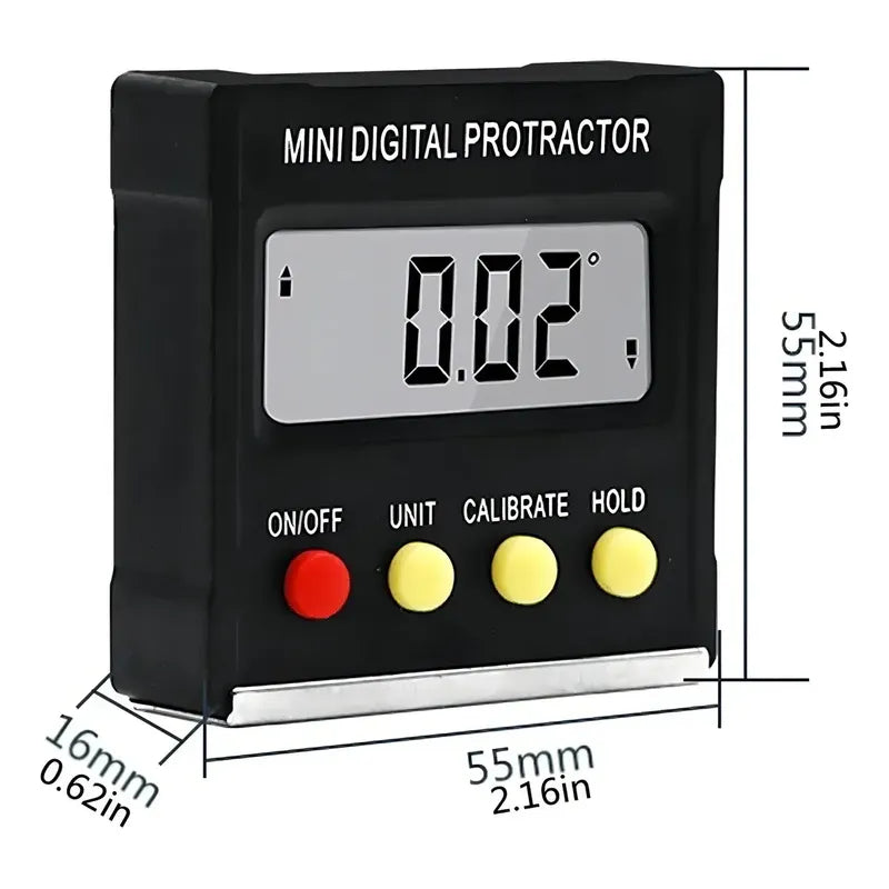 Inclinómetro Digital Prot Mini Magnético Precisión 0.1º Pantalla