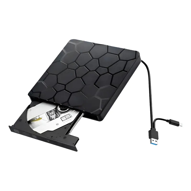 Lector Grabador Dvd Cd Externa Usb3.0 Usb C Otg Portatil Negro
