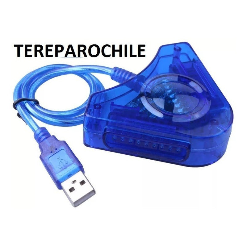 Adaptador Mando Para Playstation 2 Ps2 Joystick Usb A Pc Ps3 Azul