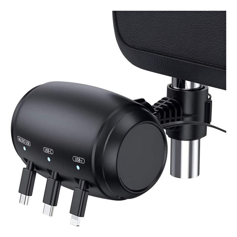 Cargador Celular Usb-c Auto Para iPhone Android Uber Taxi Negro