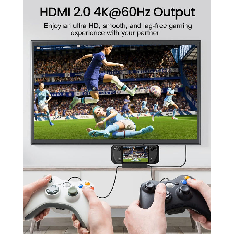 Base Para Steam Deck 6 En 1 Hdmi 4k Pd Ethernet Usb Tipo C