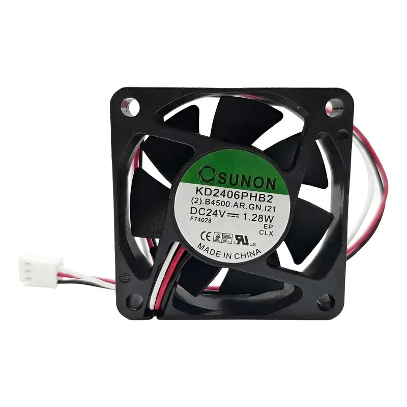 Ventilador Fan 60x60x15mm 24v 1.28w Kd2406phb2 3pin Negro Negro