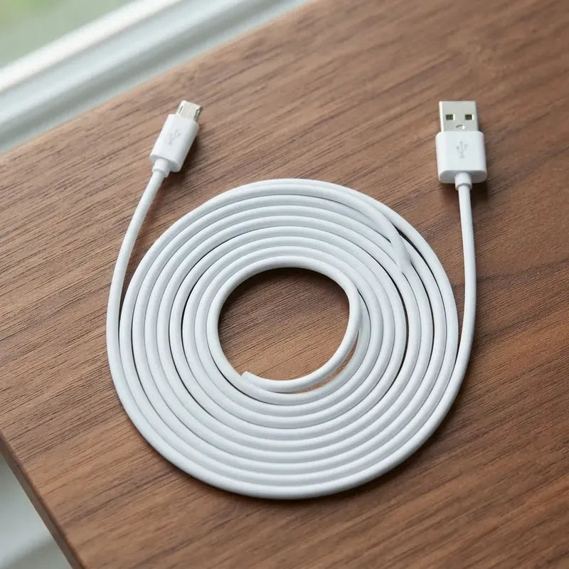 Cable Carga Y Datos Usb A Micro Usb V8 5 Metros Blanco