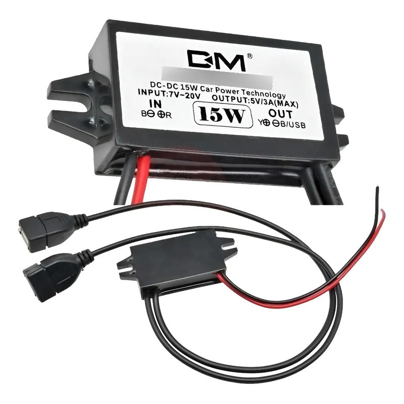 Convertidor Dc-dc Regulador Voltaje 12v A 5v 3a 15w - Usb