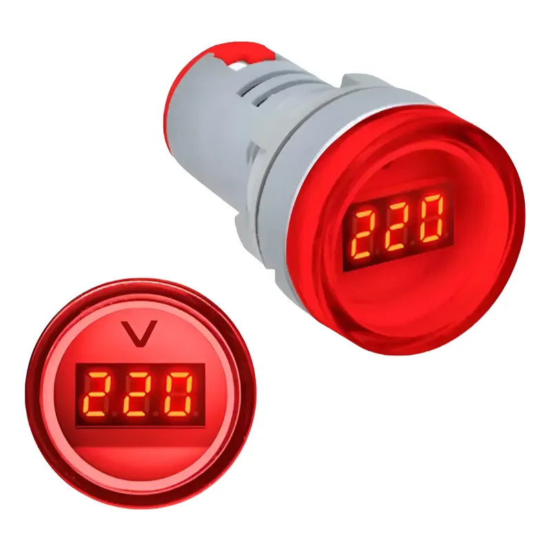 Mini Voltimetro Digital 22mm Piloto Led 12-500v Ac Lampara