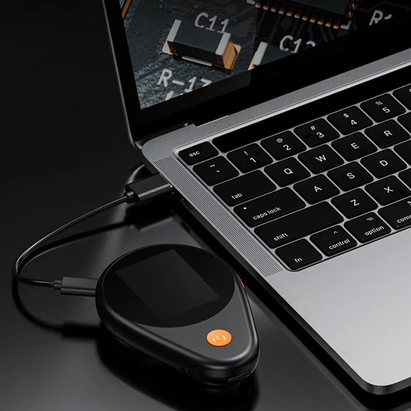 Microscopio Digital Portatil Camara Luz Led Pantalla Usb Negro Y Naranja