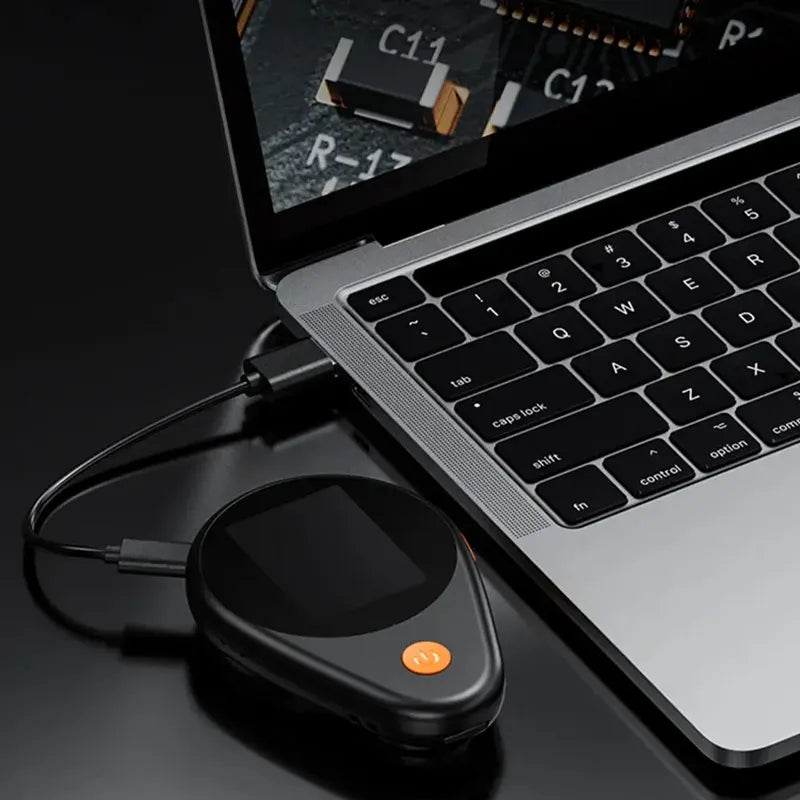 Microscopio Digital Portatil Camara Luz Led Pantalla Usb Negro Y Naranja