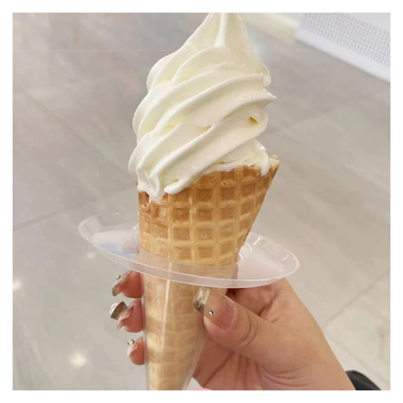 100x Porta Cono De Helados Barquillo Antichorreo Plastico