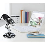 Microscopio Digital Usb 1600x Pc Notebook Celular Tab 8 Leds Negro