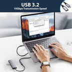 Cable Extension Macho Hembra Tipo C 10gbps Usb 3.2 1m Pd100w Gris Oscuro