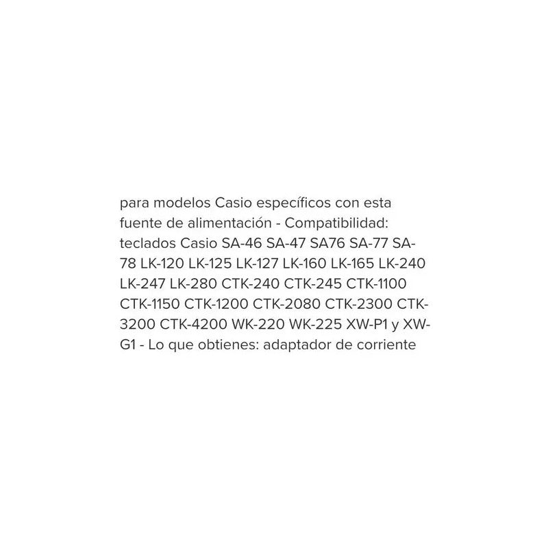 Transformador Para Teclados Casio Ctk Wk Lk Xw Ver Modelos