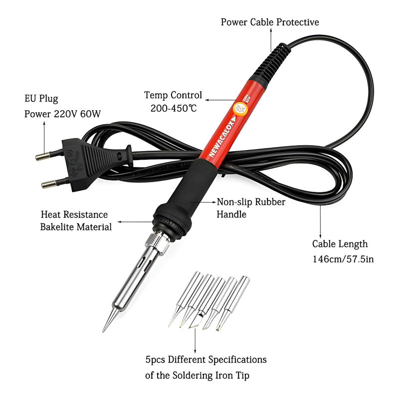 Kit Estuche Soldador Cautin Tester Pinzas Desatornillador