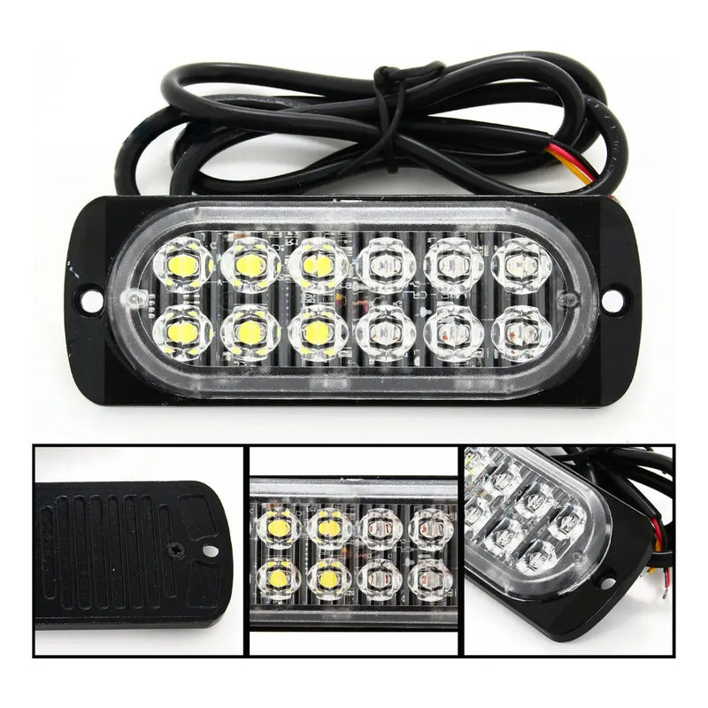2x Foco Neblinero Luz Led Estroboscopico 12v 24v Blanca Azul
