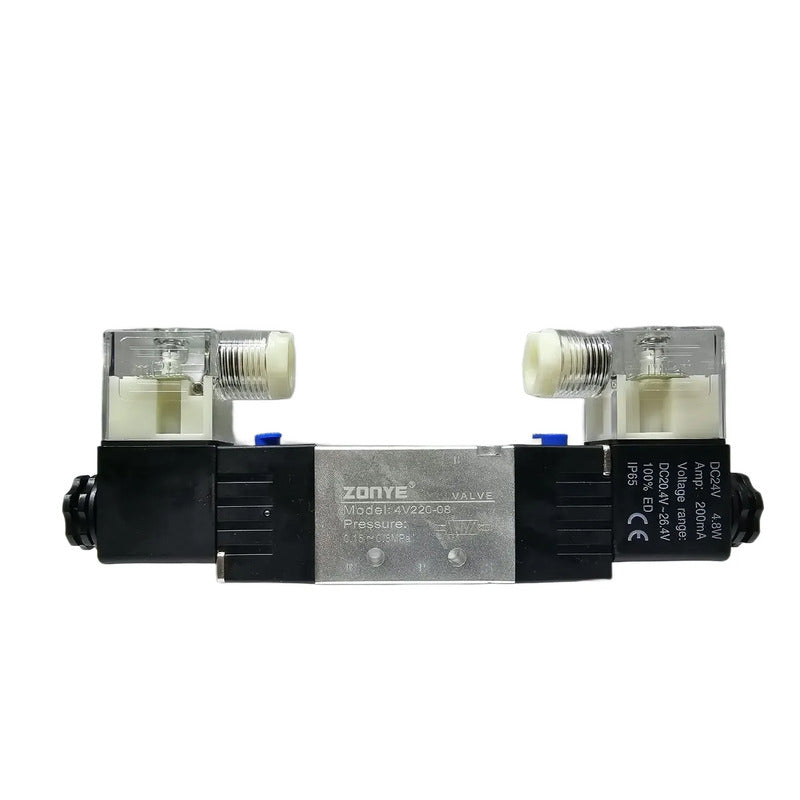 Electroválvula Neumática 4v220-08 Doble Bobina 24v 1/4