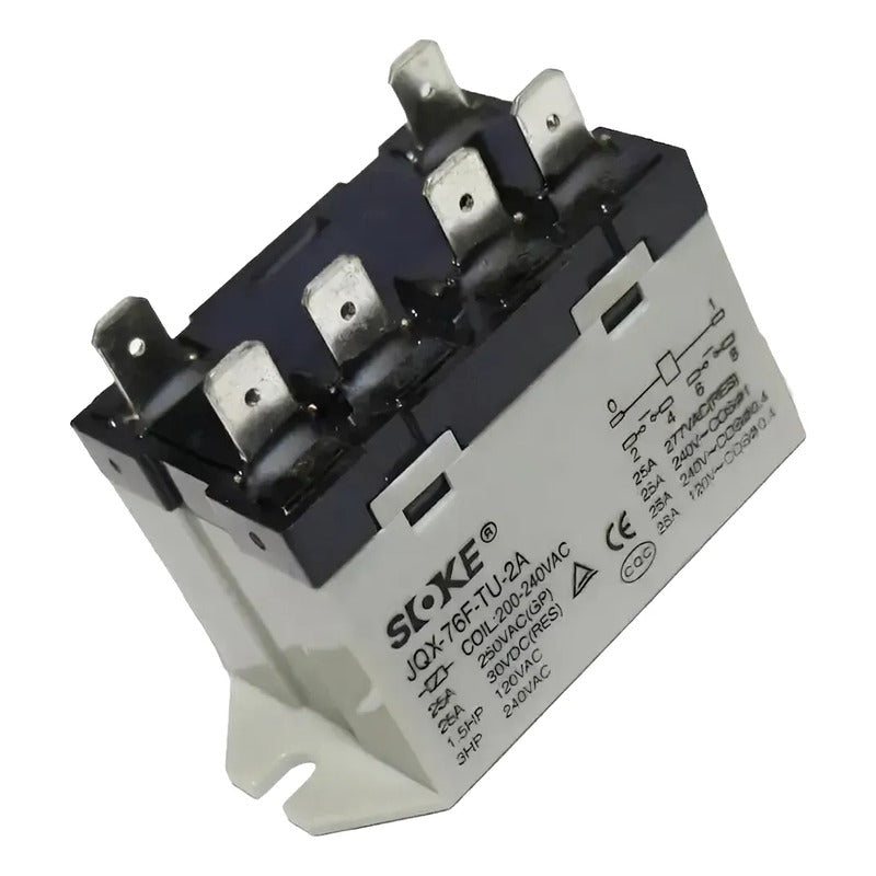Jqx-76f-tu-2a Rele 220v 25amp 1.5 Hp 3hp Ac Jqx 76f Gris