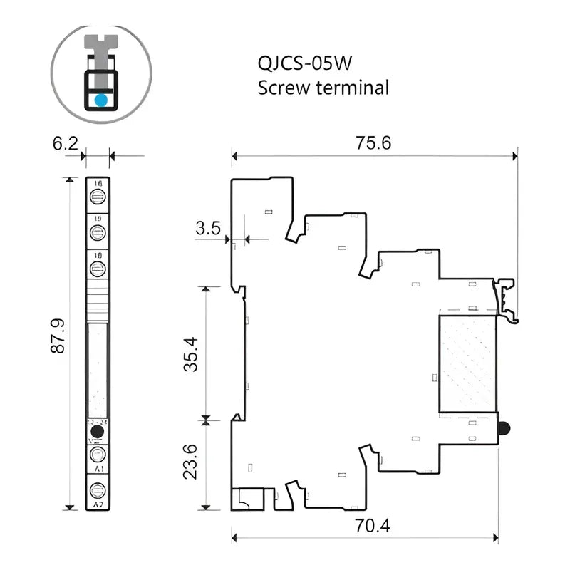 Rele Interface Plano Slim 24v Ac/dc Riel Din