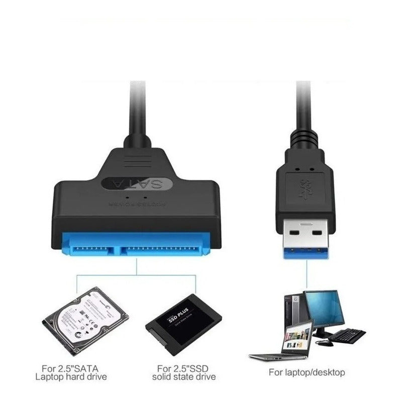 Adaptador Cable Usb 3.0 A Sata 3 Hdd 2.5 22 Pines Disco Duro