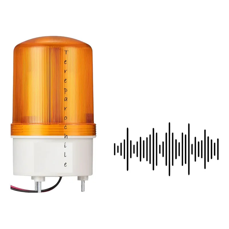 Baliza Led Amarilla Con Sirena 12v 24v Para Alarma O Porton