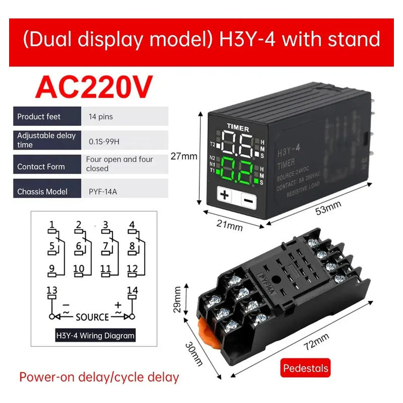 Rele Temporizador On Off Delay 220v Control Alternancia Lcd