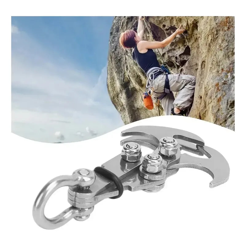 Gancho De Escalada Garra Plegable Agarre Por Gravedad Plateado