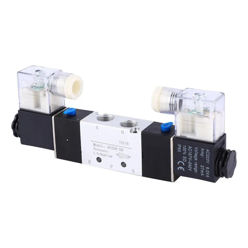 Electrovalvula Neumatica 5/2 Doble Bobina Ac 220v 4v220-08