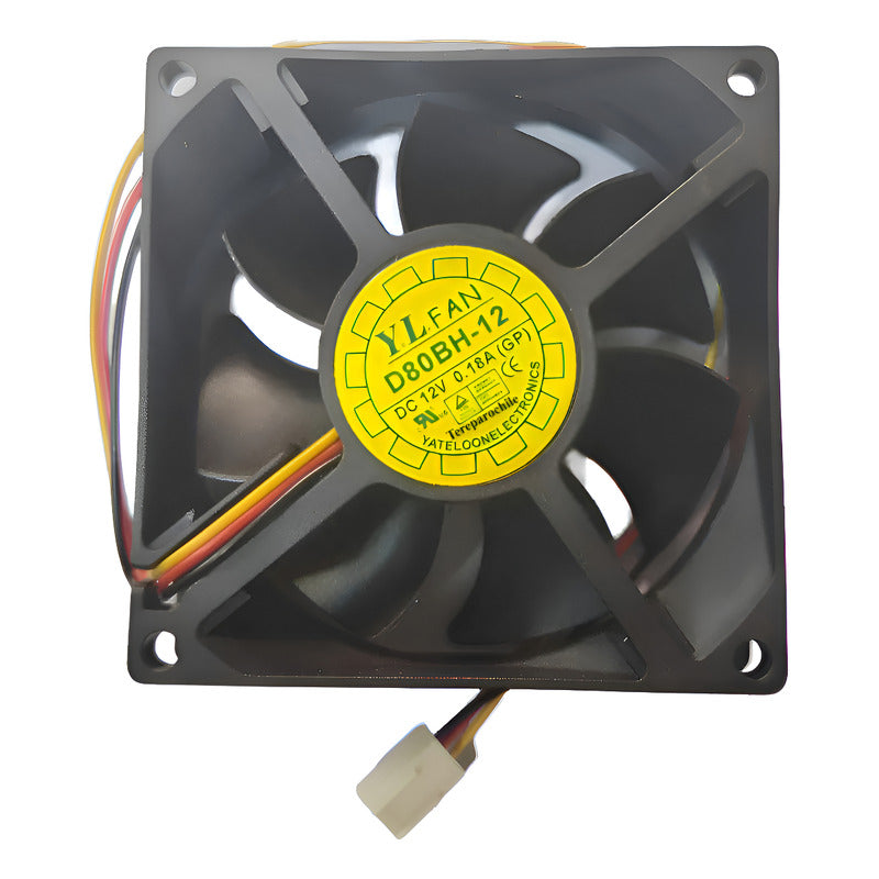 Ventilador Fan Cooler D80bh-12 Dc 12v 80x25mm 8025 4 Pines Negro
