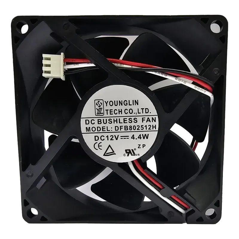 Ventilador Fan Dfb802512h 80x80x25mm 12v 4.4w 3 Pines Negro Negro