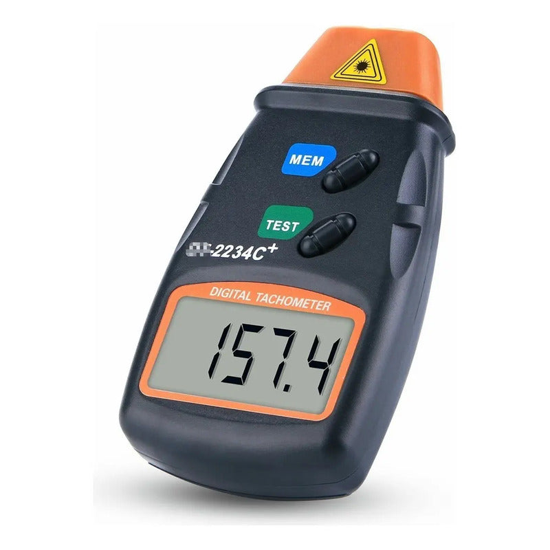 Tacometro Digital Medidor Rpm Sin Contacto Infrarrojo Laser Naranjo Negro