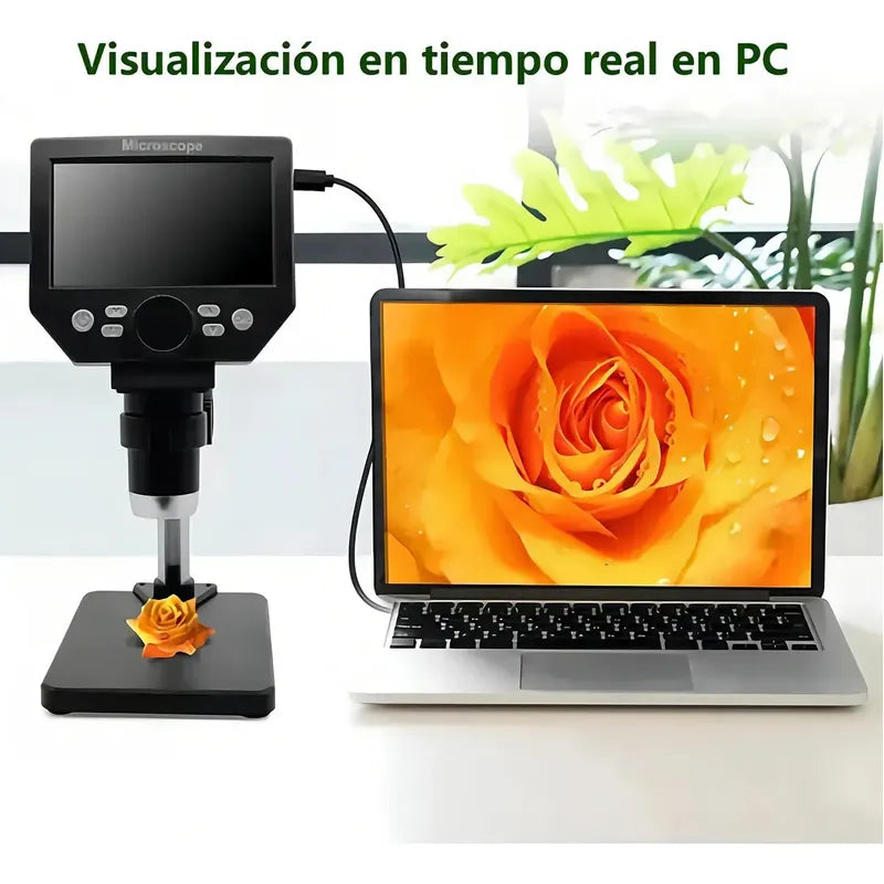Microscopio Electronico Digital Pantalla 4.3 Pulgadas 1000x Usb Hd 10.mp Negro