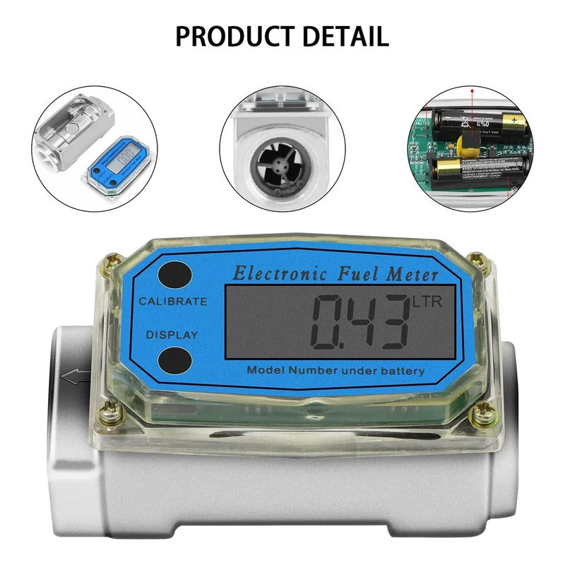 Medidor Liquidos Digital Flujometro Caudalimetro 1puLG K24