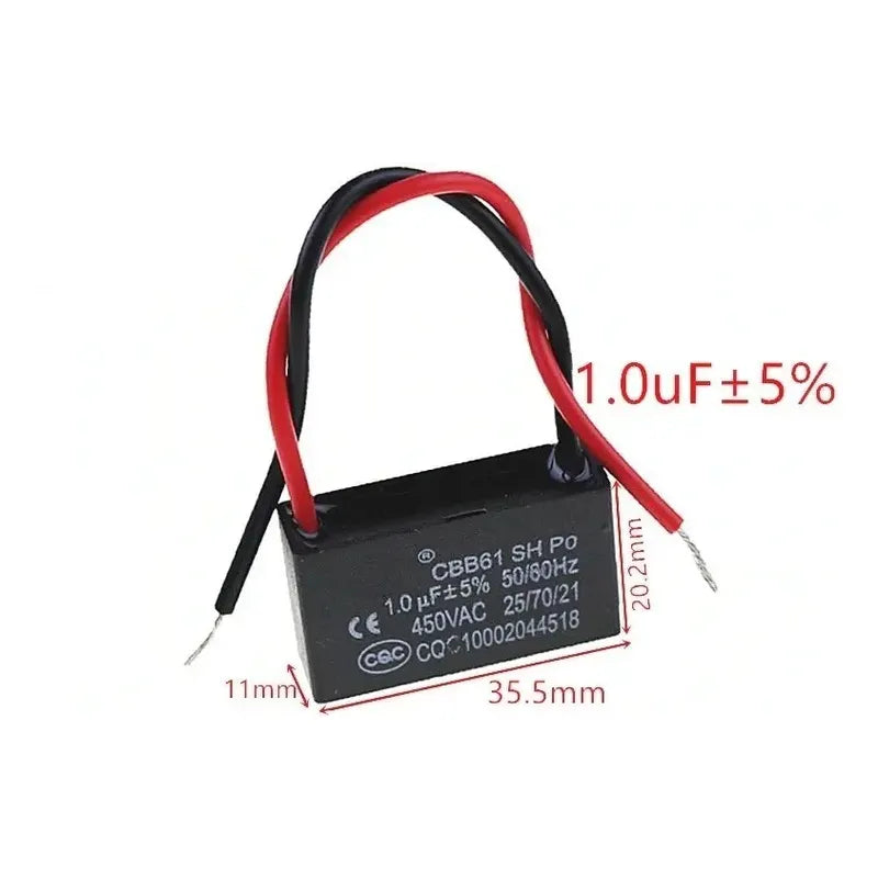 Capacitor Condensador Cbb61 1uf 450vac 1 Uf Motor Ventilador