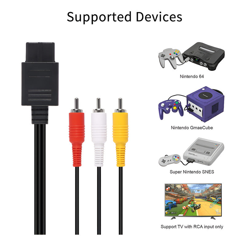 Cable Audio Video Compatible Supernintendo Nintendo 64 Snes