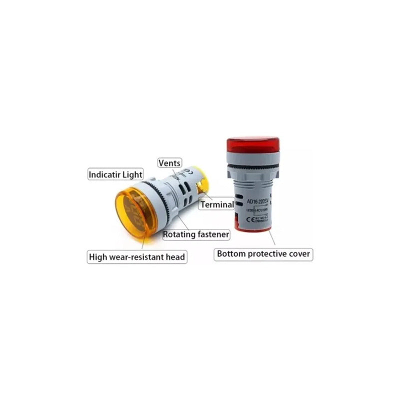 Medidor De Voltaje 22mm Piloto Led 12-500v Ac Lampara
