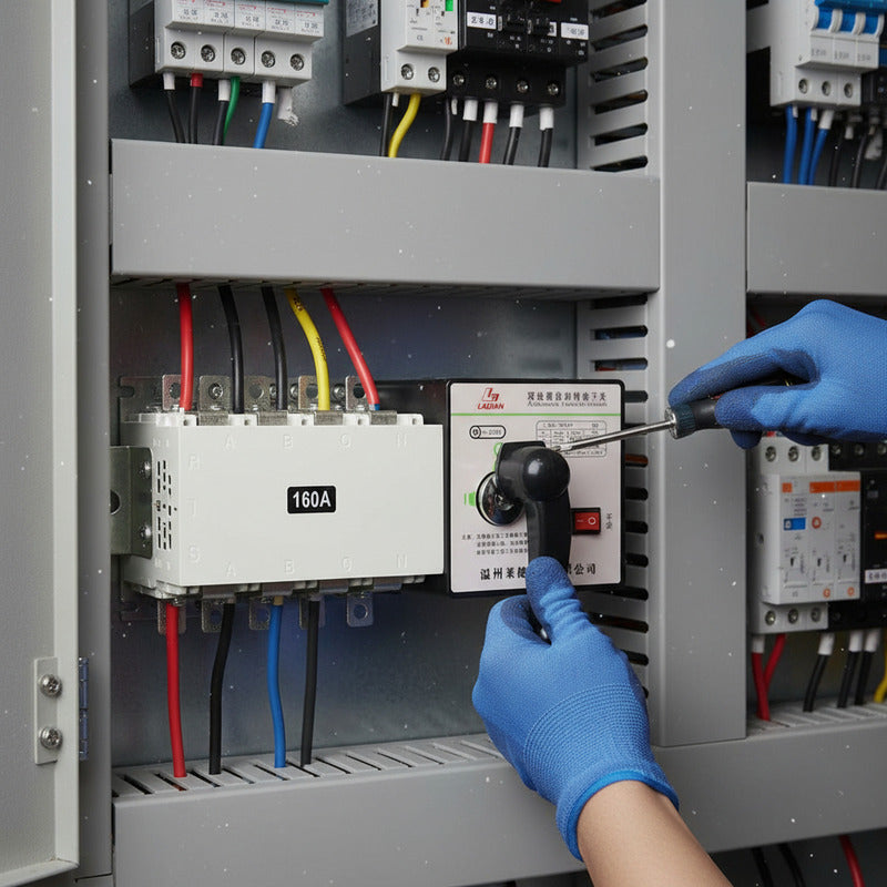 Interruptor Switch Transferencia Automatica Ats 160a 4 Polos Blanco