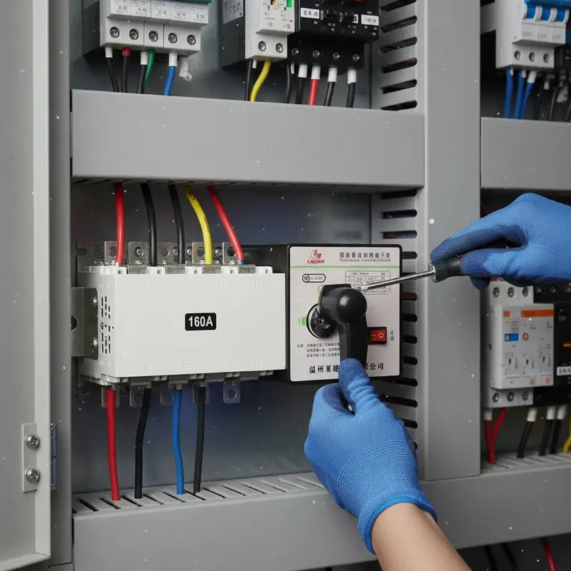 Interruptor Switch Transferencia Automatica Ats 160a 4 Polos Blanco