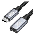 Cable Extension Macho Hembra Tipo C 10gbps Usb 3.2 Pd100w 2m Gris Oscuro