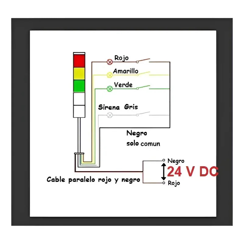 Torre Baliza Industrial + Sonido Luz Roja Amarilla Verde 24v