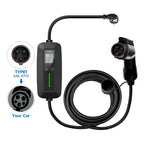 Cargador Ev Auto Electrico 3600w 16a Tipo 1 Portatil 3.5m Negro