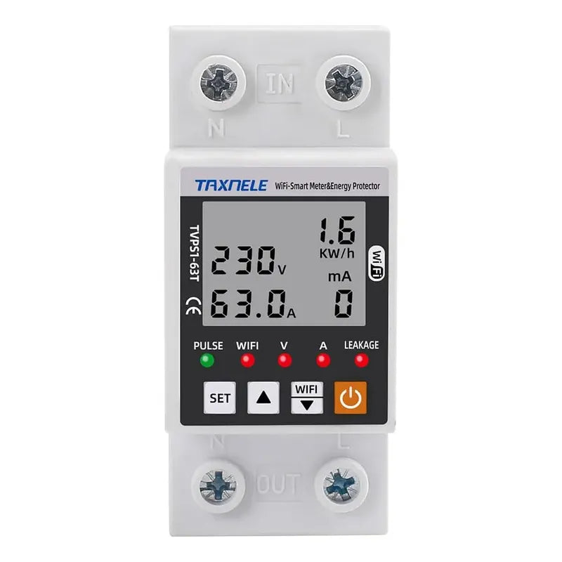 Rele Medidor Energía Smart Wifi Kwh 63a Bajo Y Alto Voltaje Color