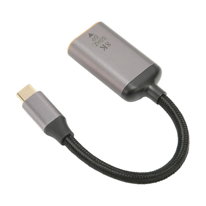 Adaptador Usb Tipo C A Displayport Hembra 4k 144hz- 8k 60hz Negro